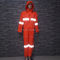 Les adultes de BSCI pleuvoir des manteaux, orange de largeur de PVC salut Vis Long Raincoat 1200mm