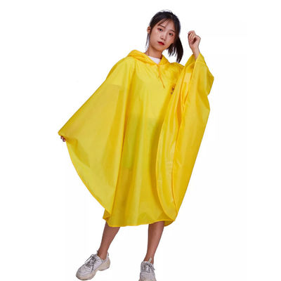 Pluie réfléchie Poncho Yellow Waterproof Adult Raincoat d'impression fait sur commande